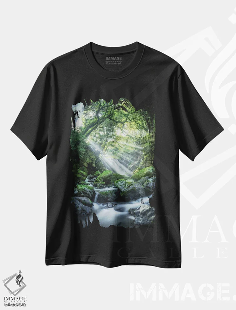 تیشرت مشکی طرح دار تابستان در ژاپن هجدهم، مدیوم اثر دایسوکه اوئه ماتسو | فروشگاه ایماژ