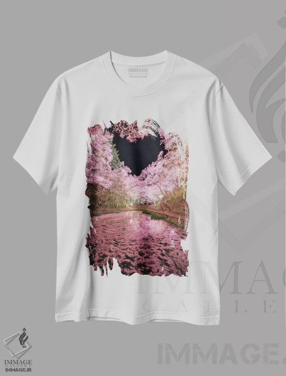 تیشرت سفید طرح دار بهار در ژاپن بیست و نهم، مدیوم اثر دایسوکه اوئه ماتسو | immage.ir