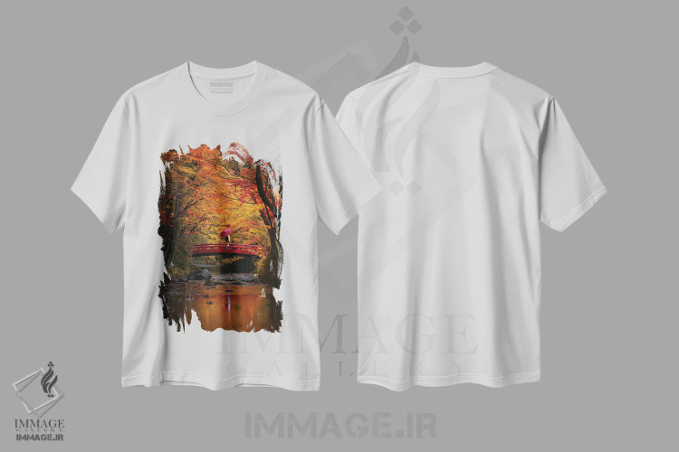 تیشرت سفید طرح دار پاییز در ژاپن سی و یکم، مدیوم اثر دایسوکه اوئه ماتسو | immage.ir