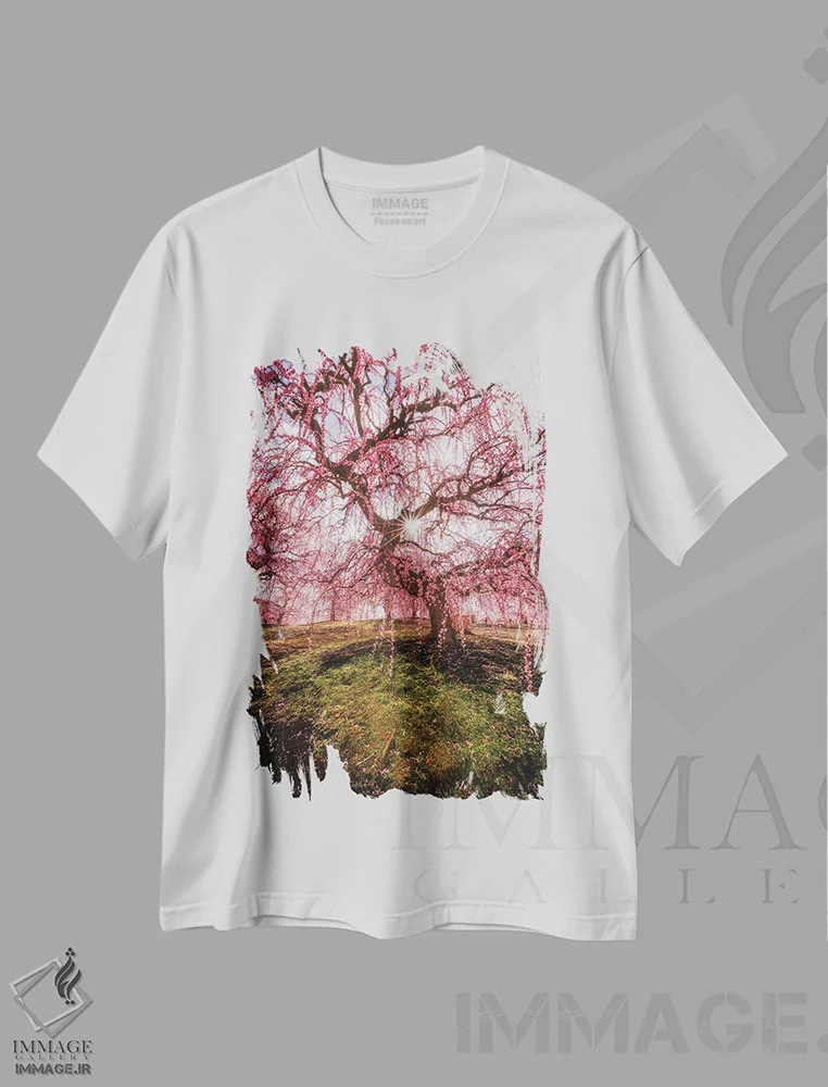 تیشرت سفید طرح دار بهار در ژاپن سی ام، مدیوم اثر دایسوکه اوئه ماتسو | immage.ir