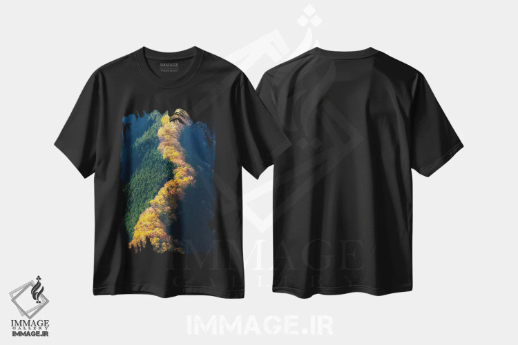 تیشرت مشکی طرح دار پاییز در ژاپن چهارده، مدیوم اثر دایسوکه اوئه ماتسو | immage.ir