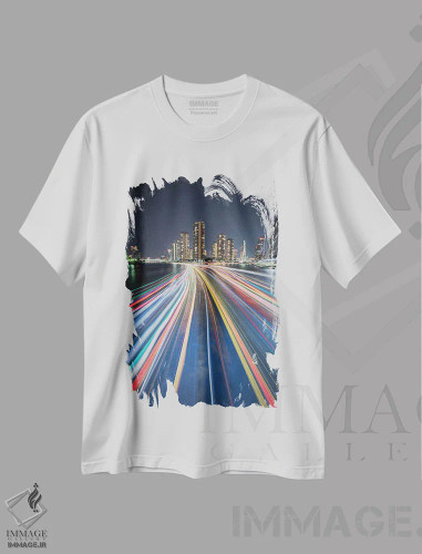 تیشرت سفید طرح دار خلیج توکیو، مدیوم اثر دایسوکه اوئه ماتسو | فروشگاه ایماژ