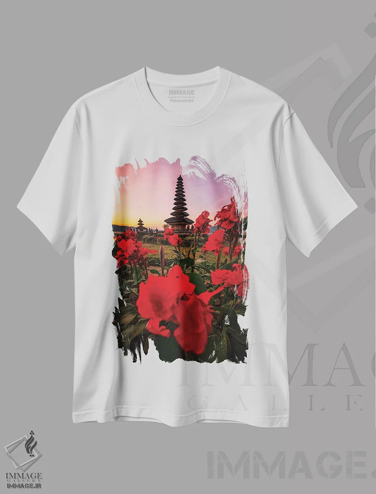 تیشرت سفید طرح دار بالی پنج، مدیوم اثر دایسوکه اوئه ماتسو | immage.ir