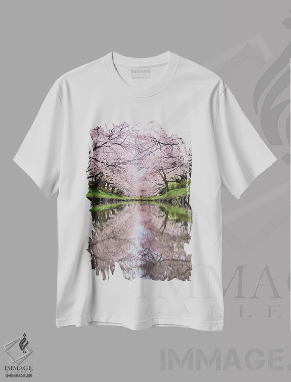 تیشرت سفید طرح دار بهار در ژاپن سی و نهم، مدیوم اثر دایسوکه اوئه ماتسو | فروشگاه ایماژ