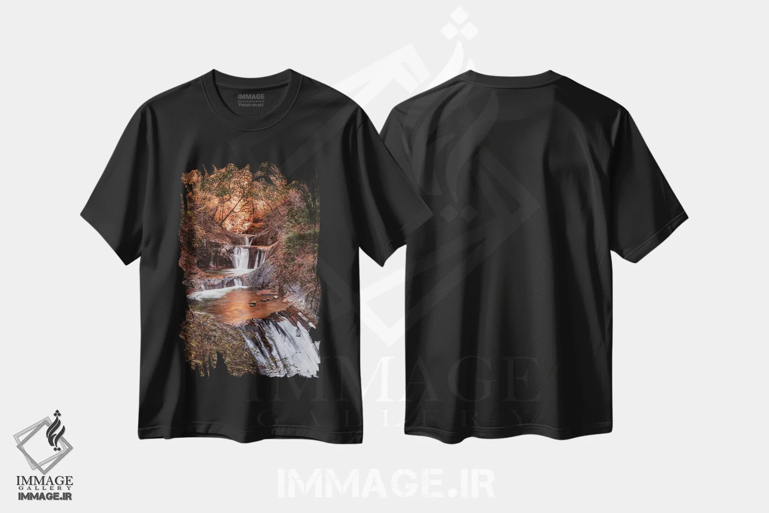 تیشرت مشکی طرح دار پاییز در ژاپن شانزدهم، مدیوم اثر دایسوکه اوئه ماتسو | فروشگاه ایماژ