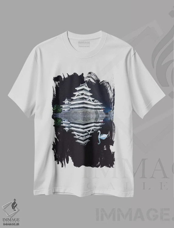 تیشرت سفید طرح دار قلعه ماتسوموتو یک، مدیوم اثر دایسوکه اوئه ماتسو | immage.ir