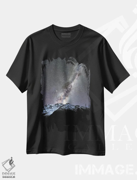 تیشرت مشکی طرح دار پارک ملی کوه کوک، نیوزیلند، مدیوم اثر دایسوکه اوئه ماتسو | immage.ir