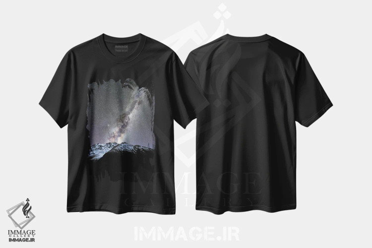 تیشرت مشکی طرح دار پارک ملی کوه کوک، نیوزیلند، مدیوم اثر دایسوکه اوئه ماتسو | immage.ir