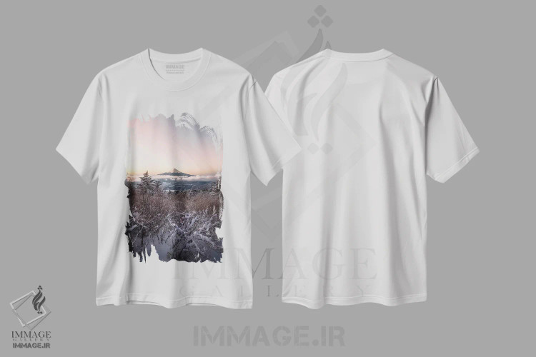 تیشرت سفید طرح دار کوه فوجی دوازده، مدیوم اثر دایسوکه اوئه ماتسو | immage.ir