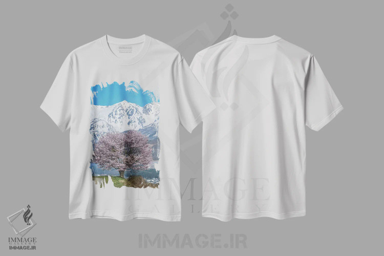 تیشرت سفید طرح دار بهار در ژاپن چهار، مدیوم اثر دایسوکه اوئه ماتسو | immage.ir