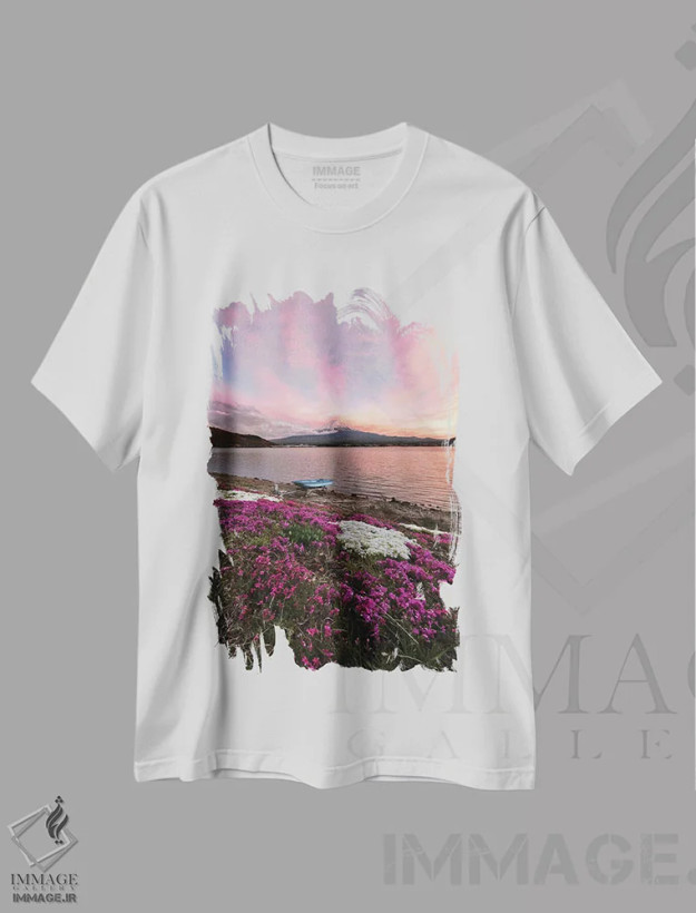 تیشرت سفید طرح دار بهار در ژاپن پنج، مدیوم اثر دایسوکه اوئه ماتسو | فروشگاه ایماژ