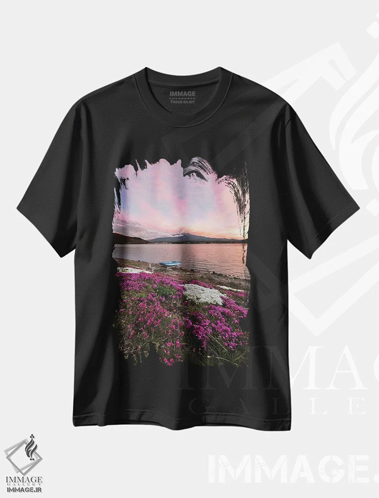 تیشرت مشکی طرح دار بهار در ژاپن پنج، مدیوم اثر دایسوکه اوئه ماتسو | immage.ir
