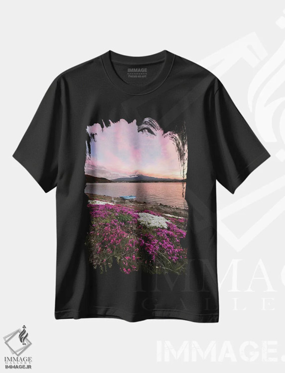 تیشرت مشکی طرح دار بهار در ژاپن پنج، مدیوم اثر دایسوکه اوئه ماتسو | immage.ir