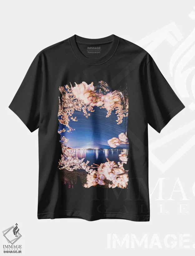 تیشرت مشکی طرح دار بهار در ژاپن شش، مدیوم اثر دایسوکه اوئه ماتسو | فروشگاه ایماژ