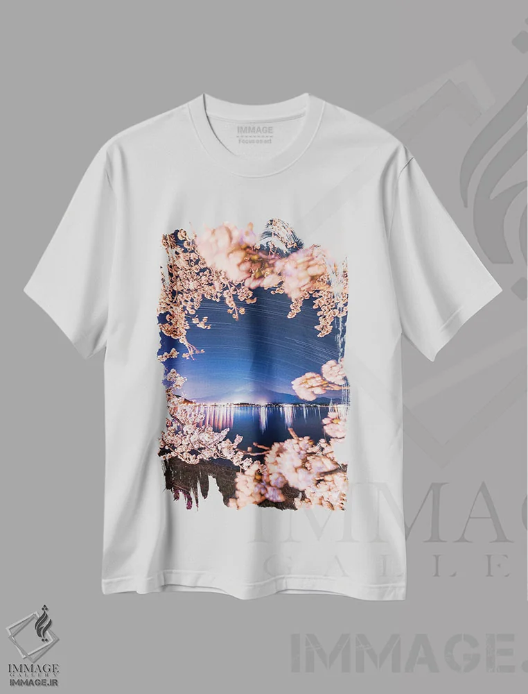 تیشرت سفید طرح دار بهار در ژاپن شش، مدیوم اثر دایسوکه اوئه ماتسو | immage.ir