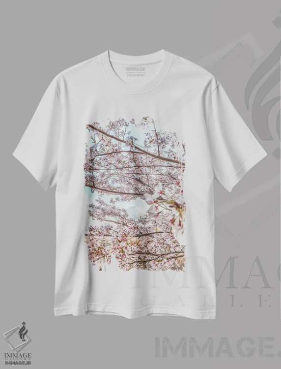 تیشرت سفید طرح دار بهار در ژاپن هفت، مدیوم اثر دایسوکه اوئه ماتسو | فروشگاه ایماژ