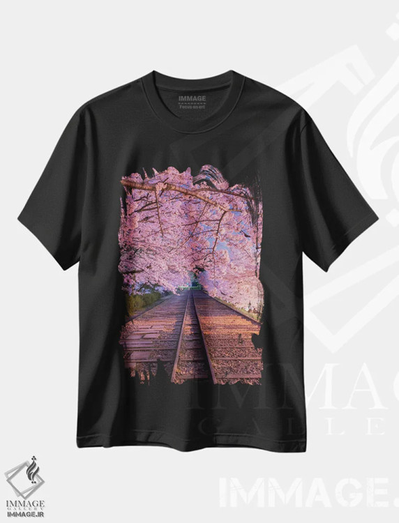 تیشرت مشکی طرح دار بهار در ژاپن هشت، مدیوم اثر دایسوکه اوئه ماتسو | فروشگاه ایماژ