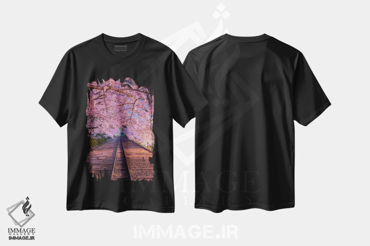 تیشرت مشکی طرح دار بهار در ژاپن هشت، مدیوم اثر دایسوکه اوئه ماتسو | فروشگاه ایماژ