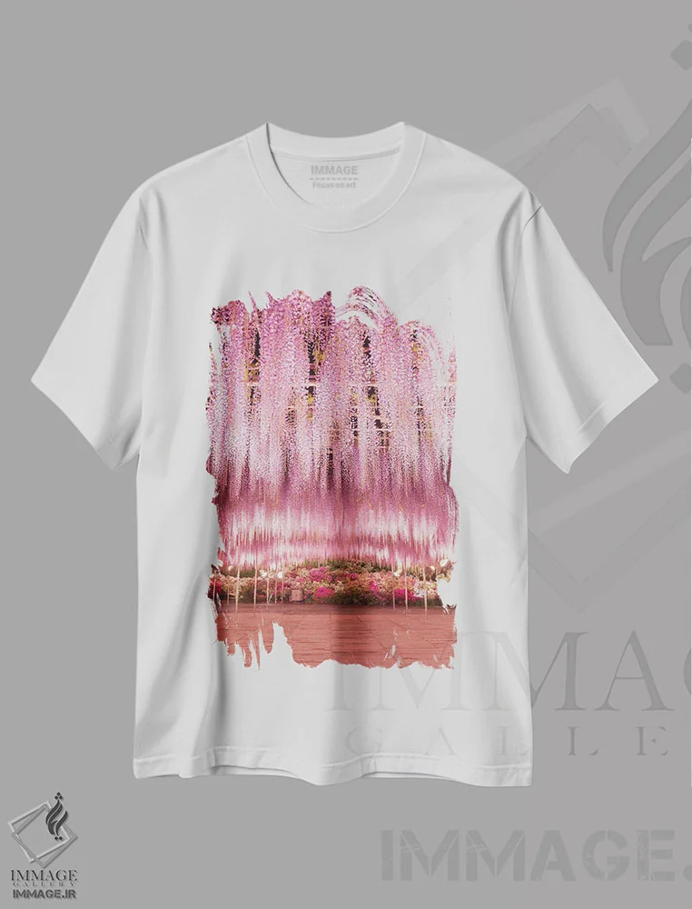 تیشرت سفید طرح دار بهار در ژاپن دوازده، مدیوم اثر دایسوکه اوئه ماتسو | فروشگاه ایماژ