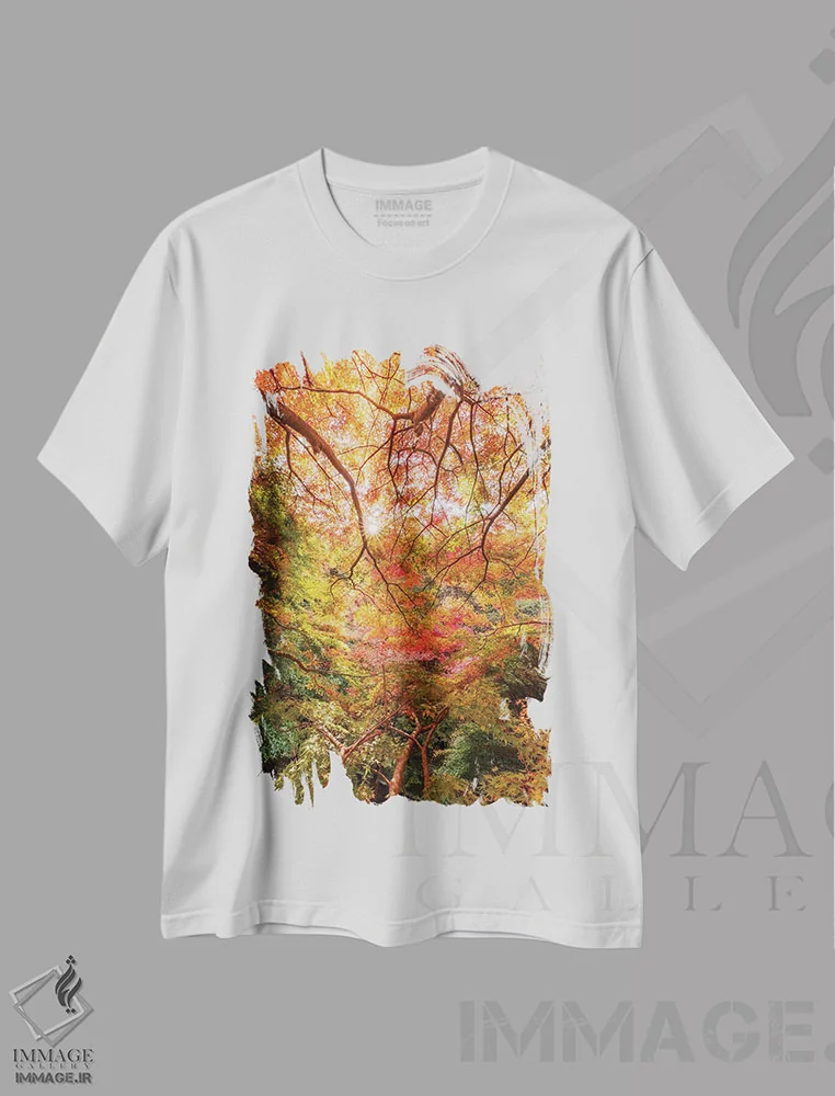 تیشرت سفید طرح دار پاییز در ژاپن شش، مدیوم اثر دایسوکه اوئه ماتسو | immage.ir
