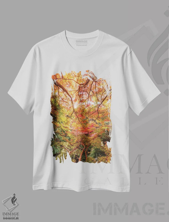 تیشرت سفید طرح دار پاییز در ژاپن شش، مدیوم اثر دایسوکه اوئه ماتسو | immage.ir