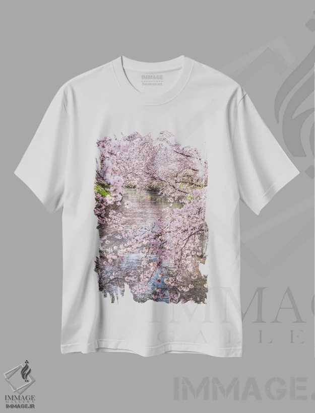 تیشرت سفید طرح دار بهار در ژاپن پانزده، مدیوم اثر دایسوکه اوئه ماتسو | فروشگاه ایماژ
