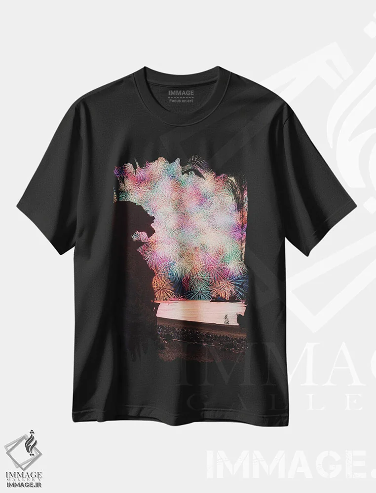 تیشرت مشکی طرح دار تابستان در ژاپن سه، مدیوم اثر دایسوکه اوئه ماتسو | فروشگاه ایماژ