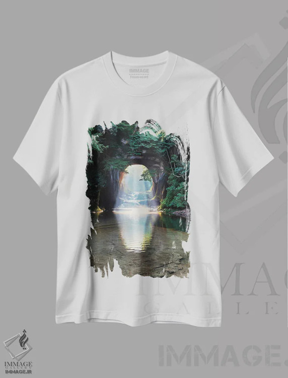 تیشرت سفید طرح دار تابستان در ژاپن هفت، مدیوم اثر دایسوکه اوئه ماتسو | فروشگاه ایماژ