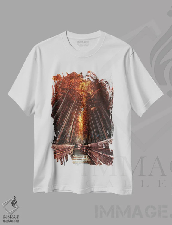 تیشرت سفید طرح دار تابستان در ژاپن نه، مدیوم اثر دایسوکه اوئه ماتسو | فروشگاه ایماژ