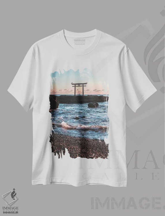 تیشرت سفید طرح دار توریی ژاپن یک، مدیوم اثر دایسوکه اوئه ماتسو | فروشگاه ایماژ