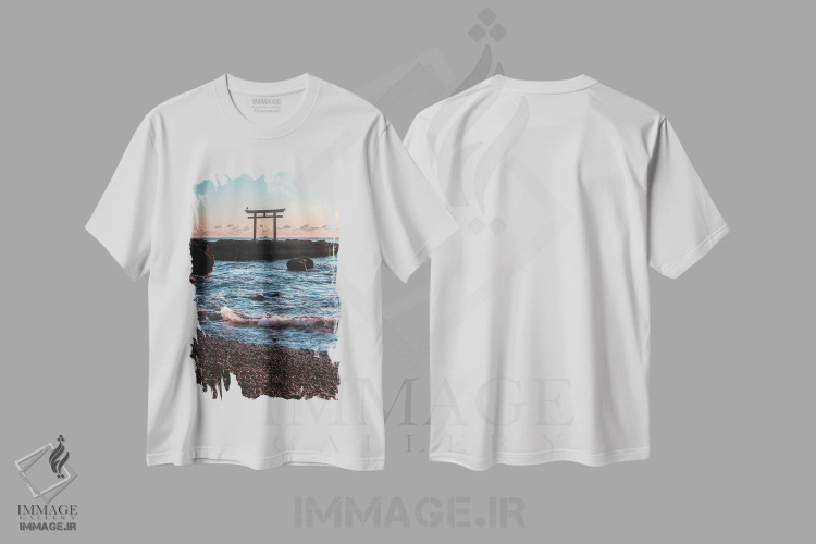 تیشرت سفید طرح دار توریی ژاپن یک، مدیوم اثر دایسوکه اوئه ماتسو | فروشگاه ایماژ