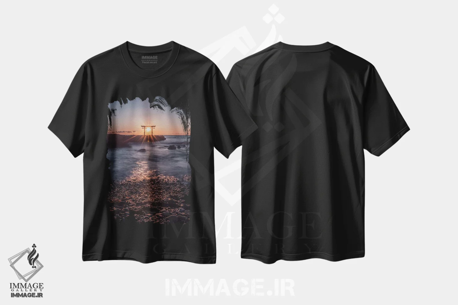 تیشرت مشکی طرح دار توریی ژاپن دو، مدیوم اثر دایسوکه اوئه ماتسو | فروشگاه ایماژ