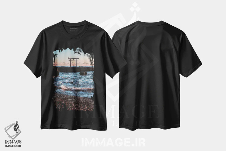 تیشرت مشکی طرح دار توریی ژاپن یک، مدیوم اثر دایسوکه اوئه ماتسو | immage.ir