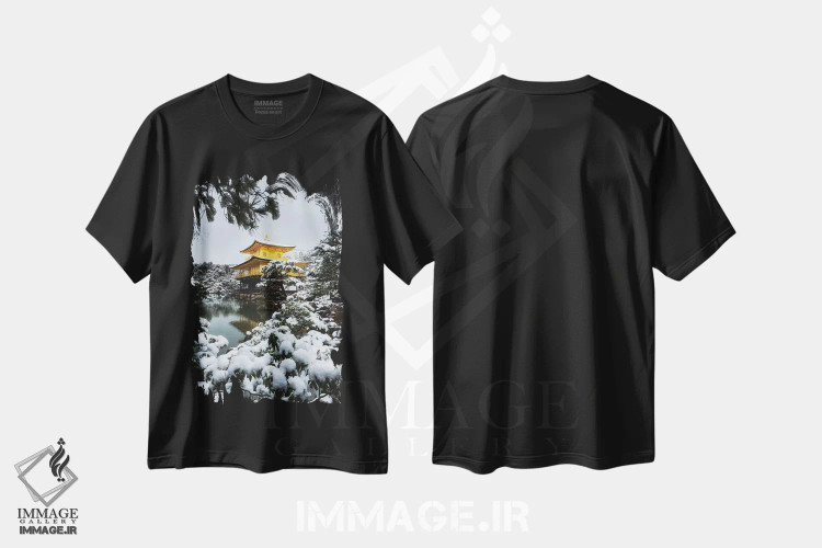 تیشرت مشکی طرح دار زمستان در ژاپن یک، مدیوم اثر دایسوکه اوئه ماتسو | immage.ir