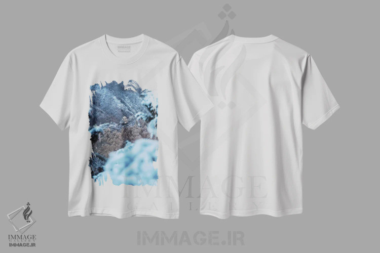 تیشرت سفید طرح دار زمستان در ژاپن دو، مدیوم اثر دایسوکه اوئه ماتسو | immage.ir