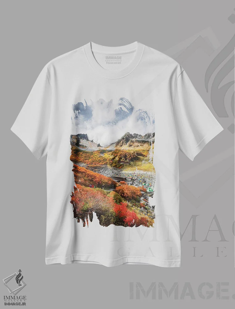 تیشرت سفید طرح دار پاییز در ژاپن بیست و یکم، مدیوم اثر دایسوکه اوئه ماتسو | immage.ir