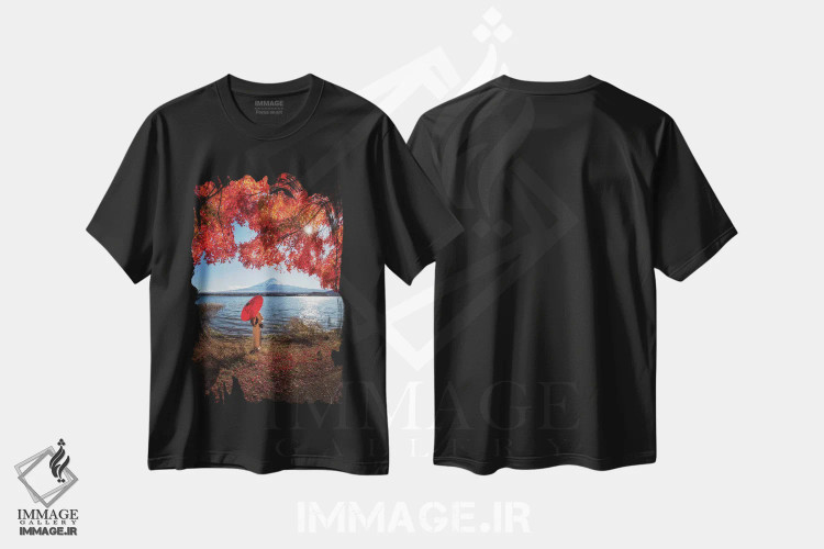 تیشرت مشکی طرح دار پاییز در ژاپن بیست و نهم، مدیوم اثر دایسوکه اوئه ماتسو | immage.ir