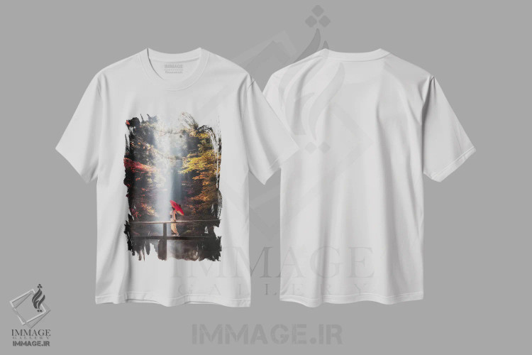 تیشرت سفید طرح دار پاییز در ژاپن بیست و هفتم، مدیوم اثر دایسوکه اوئه ماتسو | immage.ir