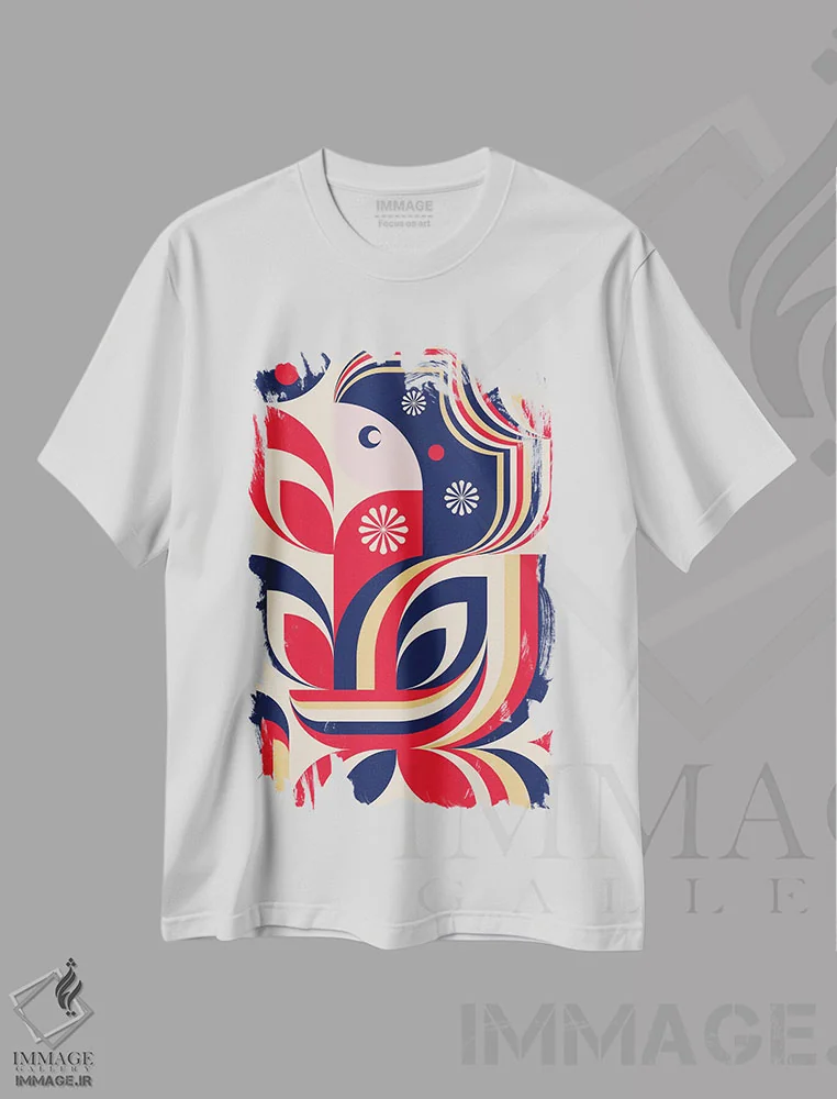 تیشرت سفید طرح دار دختر هنر مردمی اثر جن دو | فروشگاه ایماژ