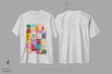 تیشرت سفید طرح دار تابستان، آبستره اثر جن دو | immage.ir