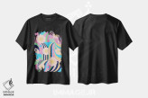 تیشرت مشکی طرح دار دختر ساکورا، آبستره اثر جن دو | فروشگاه ایماژ