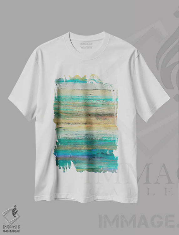 تیشرت سفید طرح دار طنین و بازتاب اثر آلیشیا دان | immage.ir