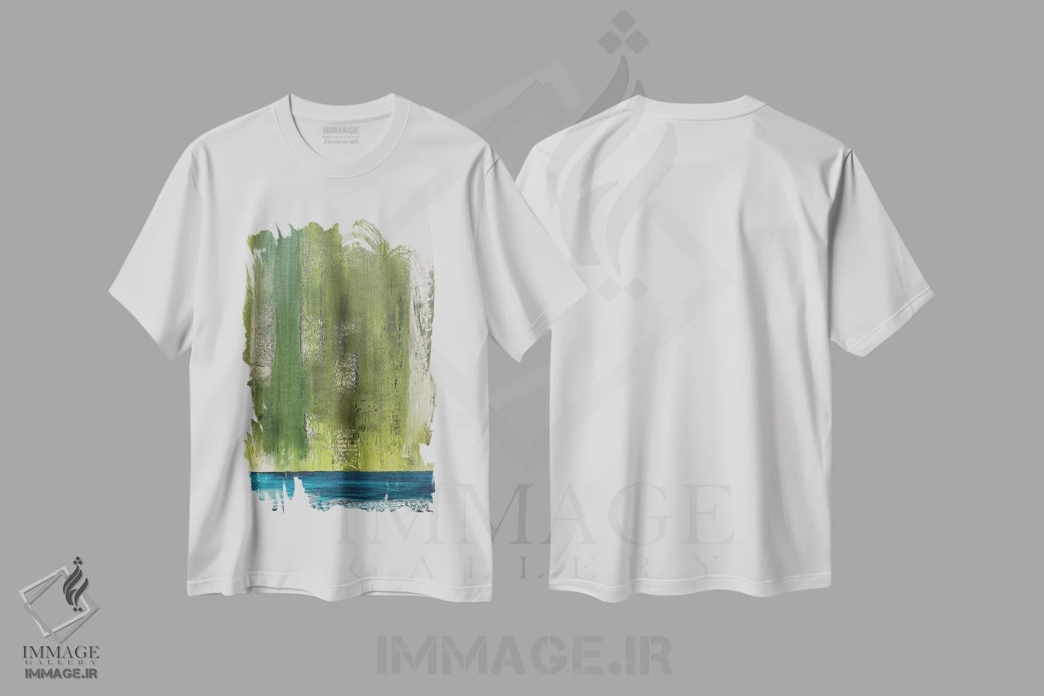 تیشرت سفید طرح دار رودخانه ای از میان آن می گذرد یک اثر آلیشیا دان | فروشگاه ایماژ