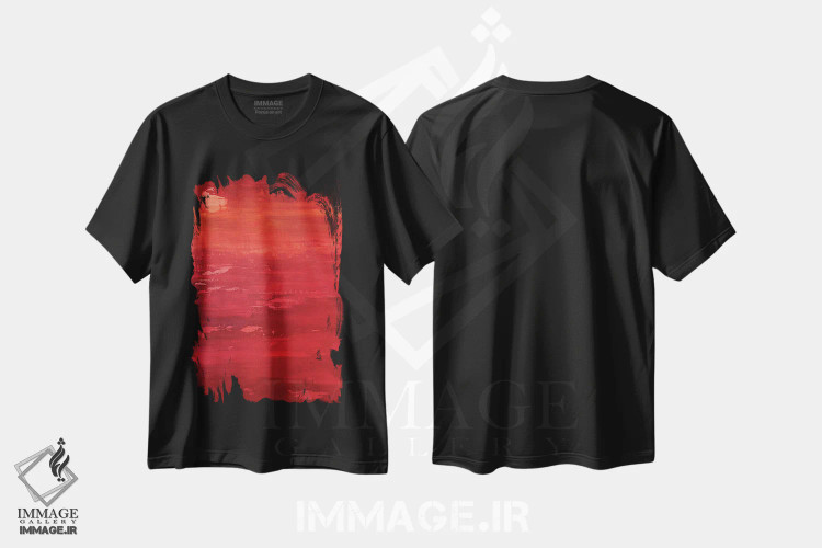 تیشرت مشکی طرح دار طلوع ماه سرخ اثر آلیشیا دان | immage.ir