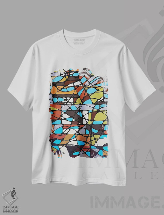 تیشرت سفید طرح دار حال و هوای میانه قرن اثر آلیشیا دان | immage.ir