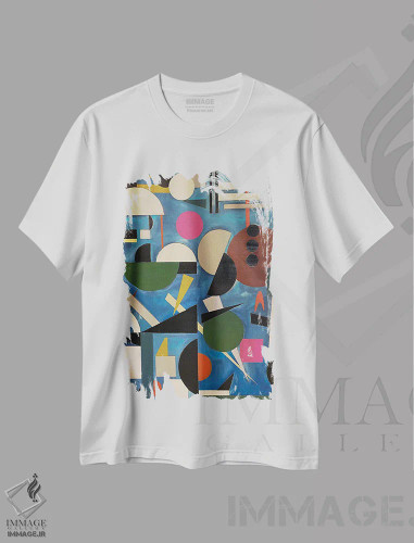 تیشرت سفید طرح دار ولتاژ احساسی اثر آلیشیا دان | فروشگاه ایماژ
