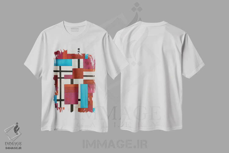 تیشرت سفید طرح دار بین کلمات، آبستره اثر آلیشیا دان | immage.ir