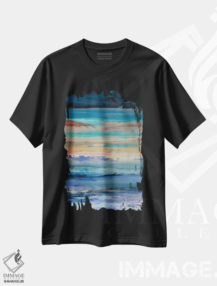 تیشرت مشکی طرح دار لرزش های پویا اثر آلیشیا دان | immage.ir