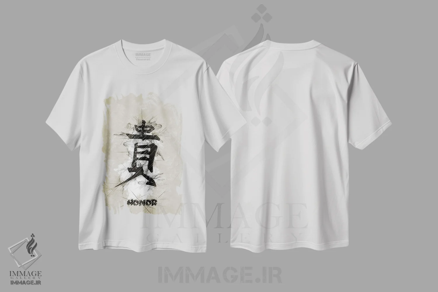 تیشرت سفید طرح دار طرح افتخار، دکور آسیایی اثر دورو آرت | immage.ir