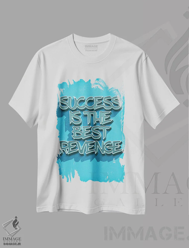 تیشرت سفید طرح دار موفقیت، هنر دیجیتال اثر دورو آرت | فروشگاه ایماژ